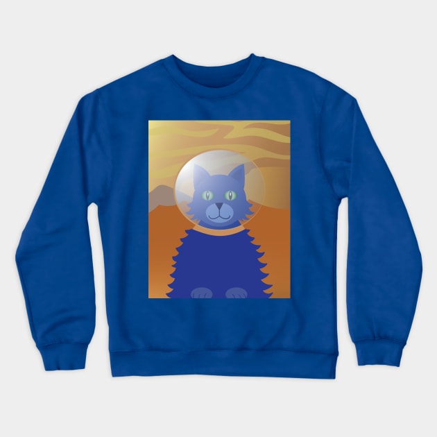 Felis Domesticus on Mars Crewneck Sweatshirt by AlisonDennis